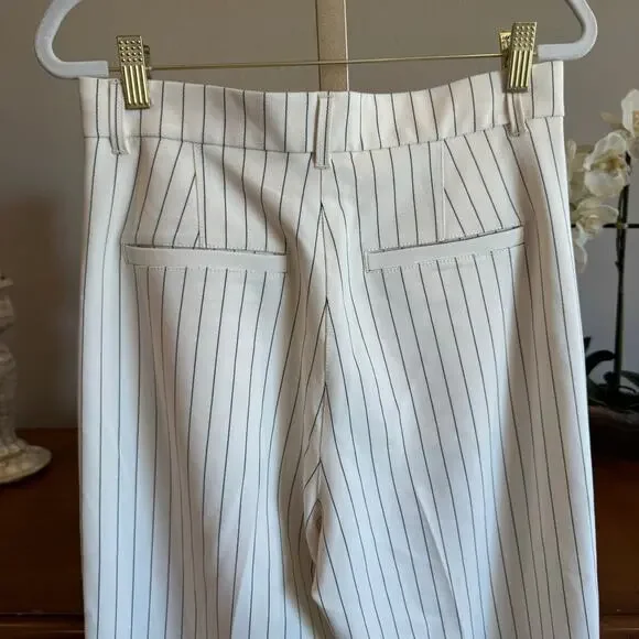 Pistola Pinstripe Pleated High Waist Tapered Pants Cream 26 NWOT - Picture 4 of 5